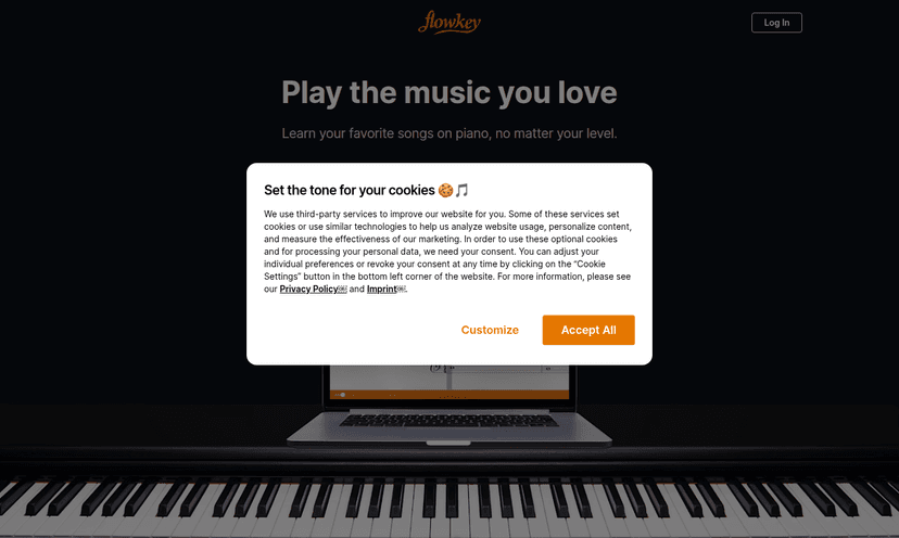 Thumbnail image showing flowkey app interface on a device