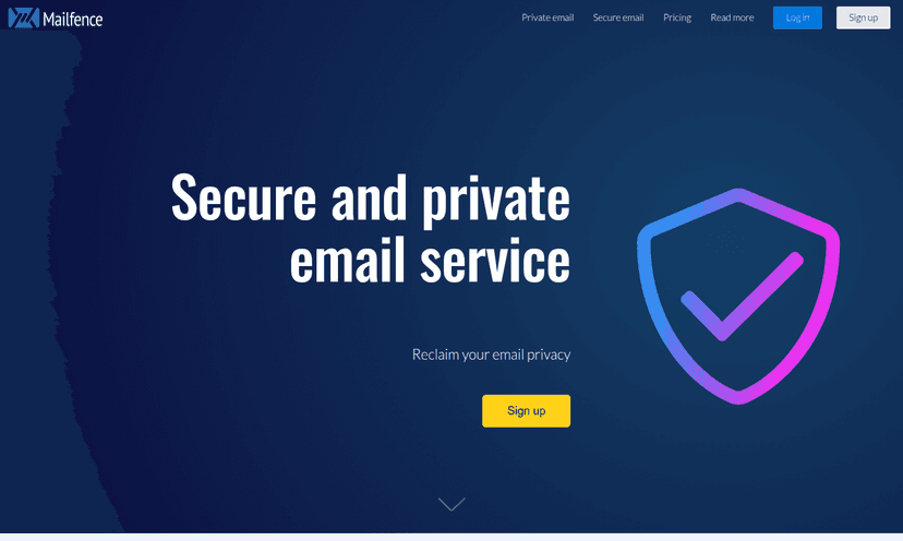 Mailfence interface screenshot
