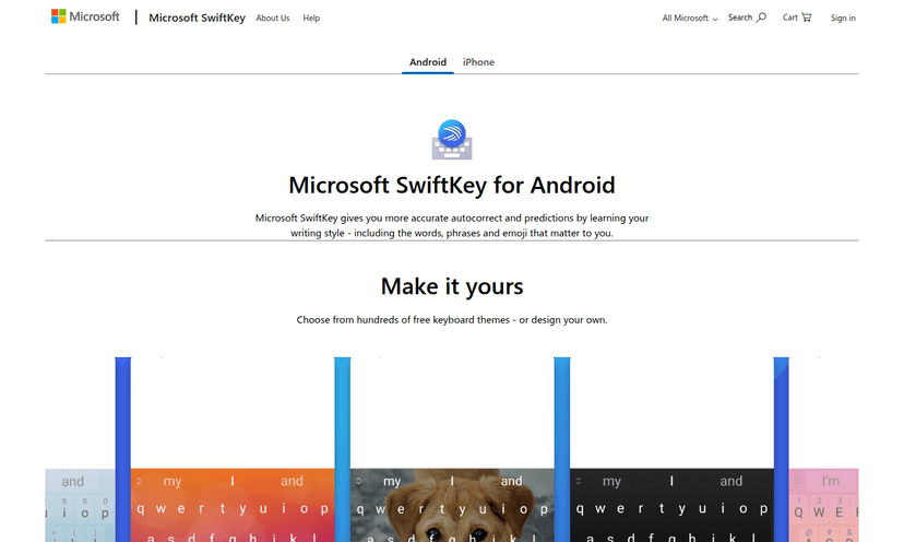 Microsoft SwiftKey keyboard interface
