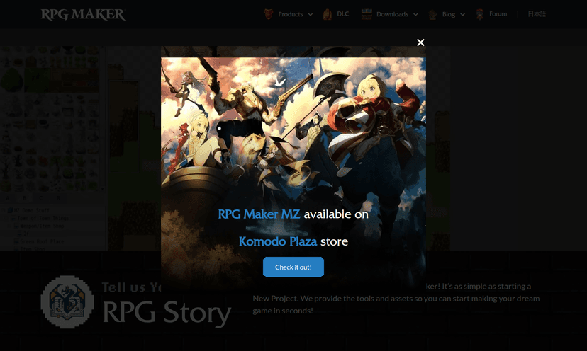 RPG Maker MZ interface screenshot