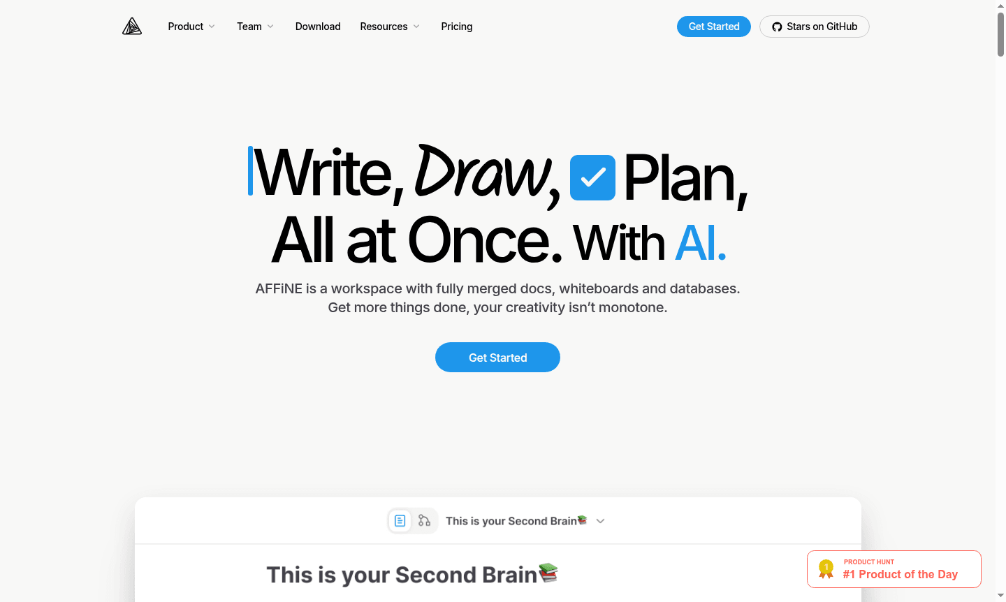 AFFiNE workspace interface