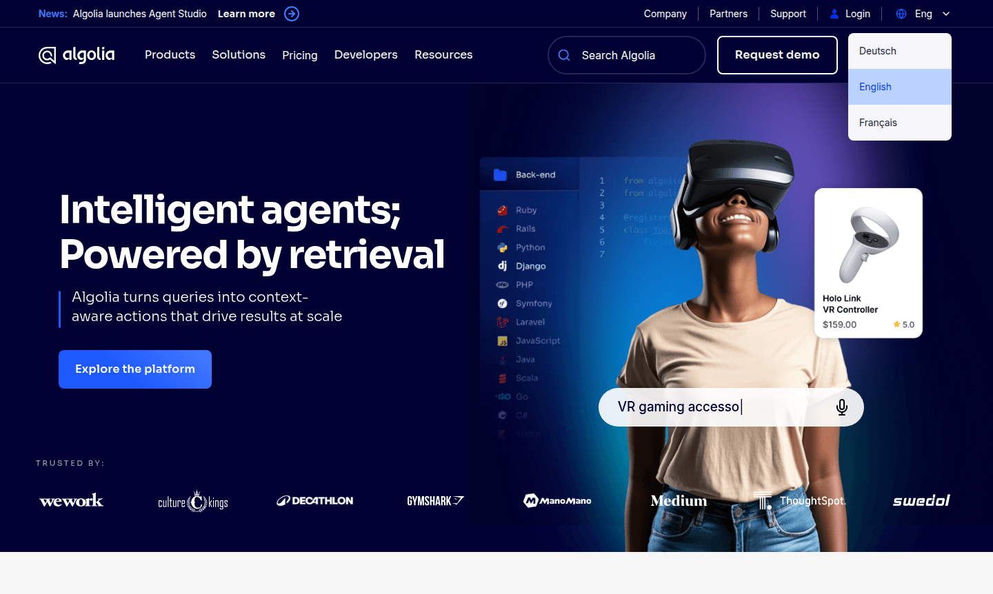 Algolia search interface thumbnail