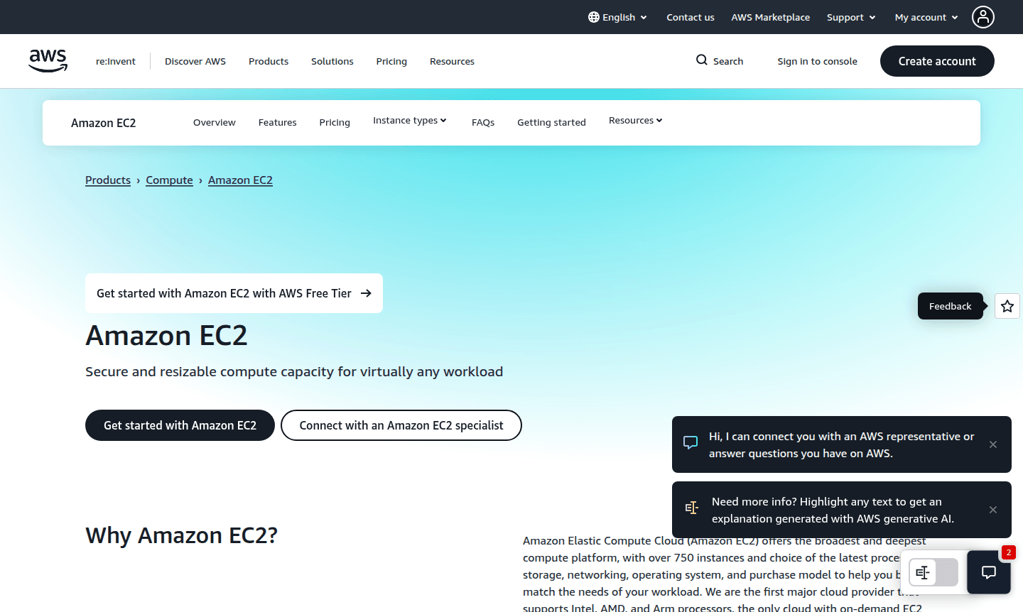 Amazon EC2 service thumbnail