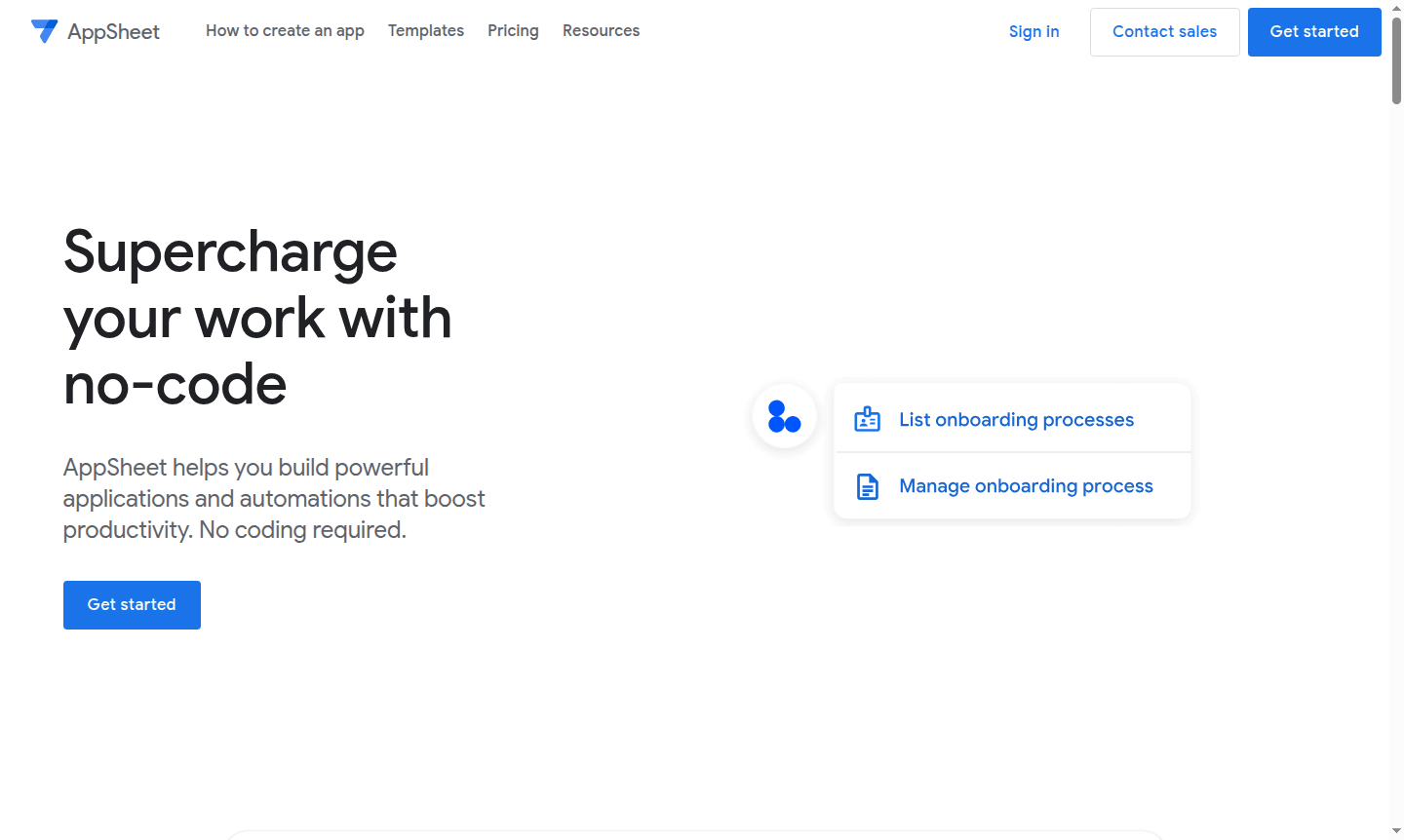 AppSheet platform interface