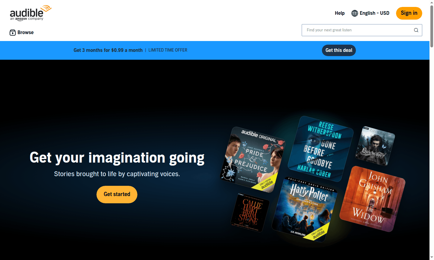 Audible audiobook service