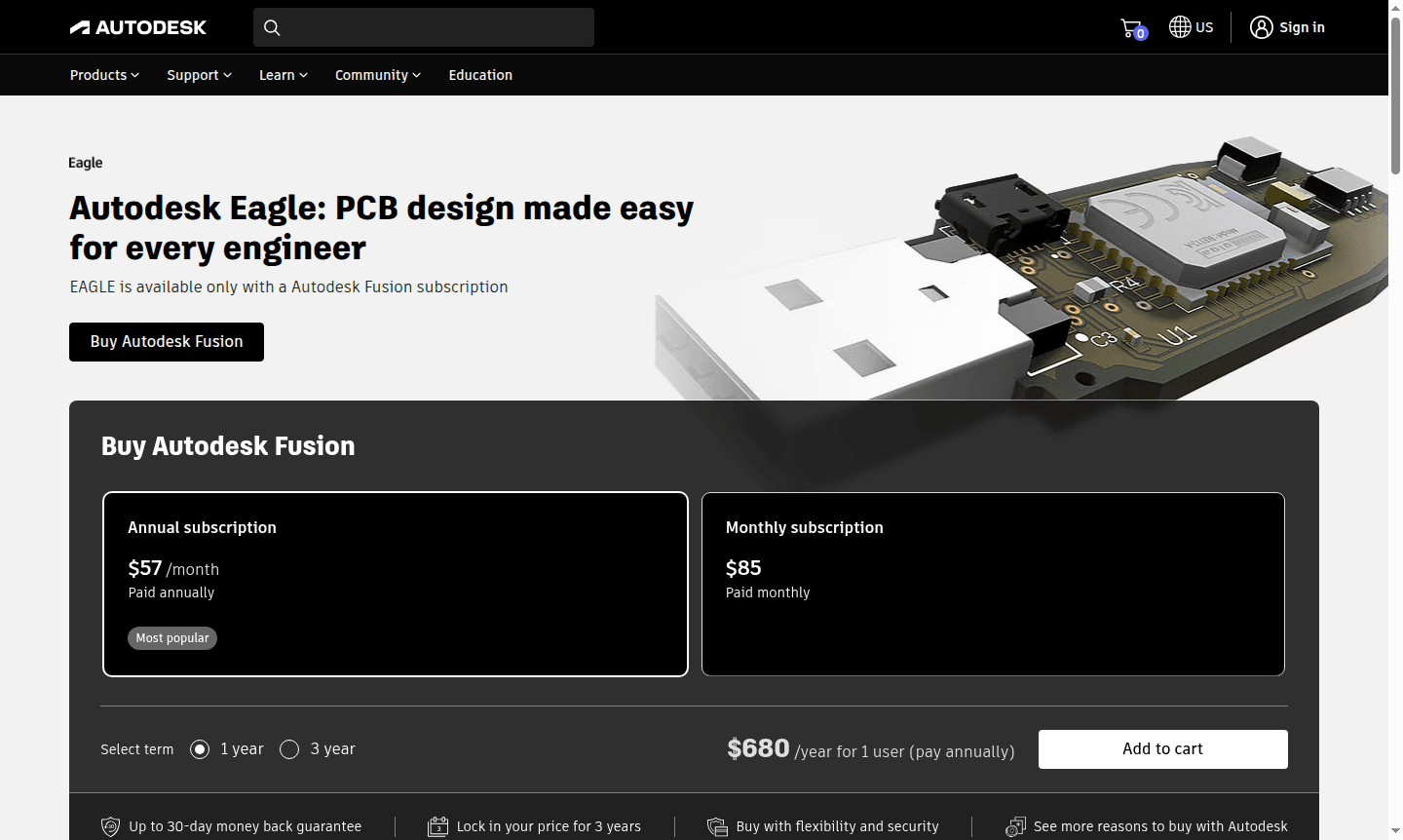 Autodesk EAGLE software interface