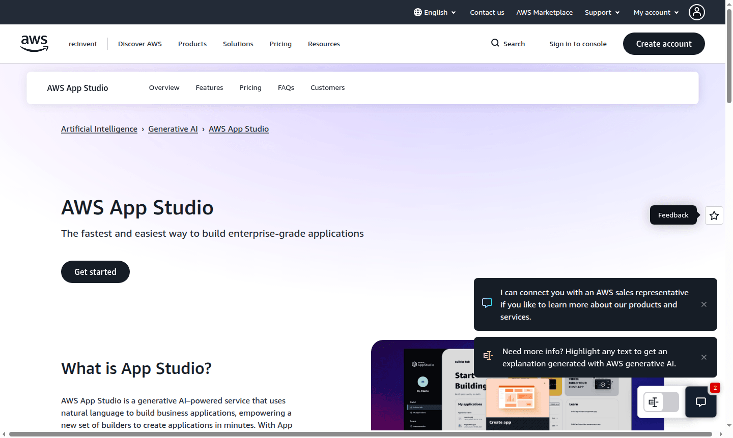 AWS App Studio application interface