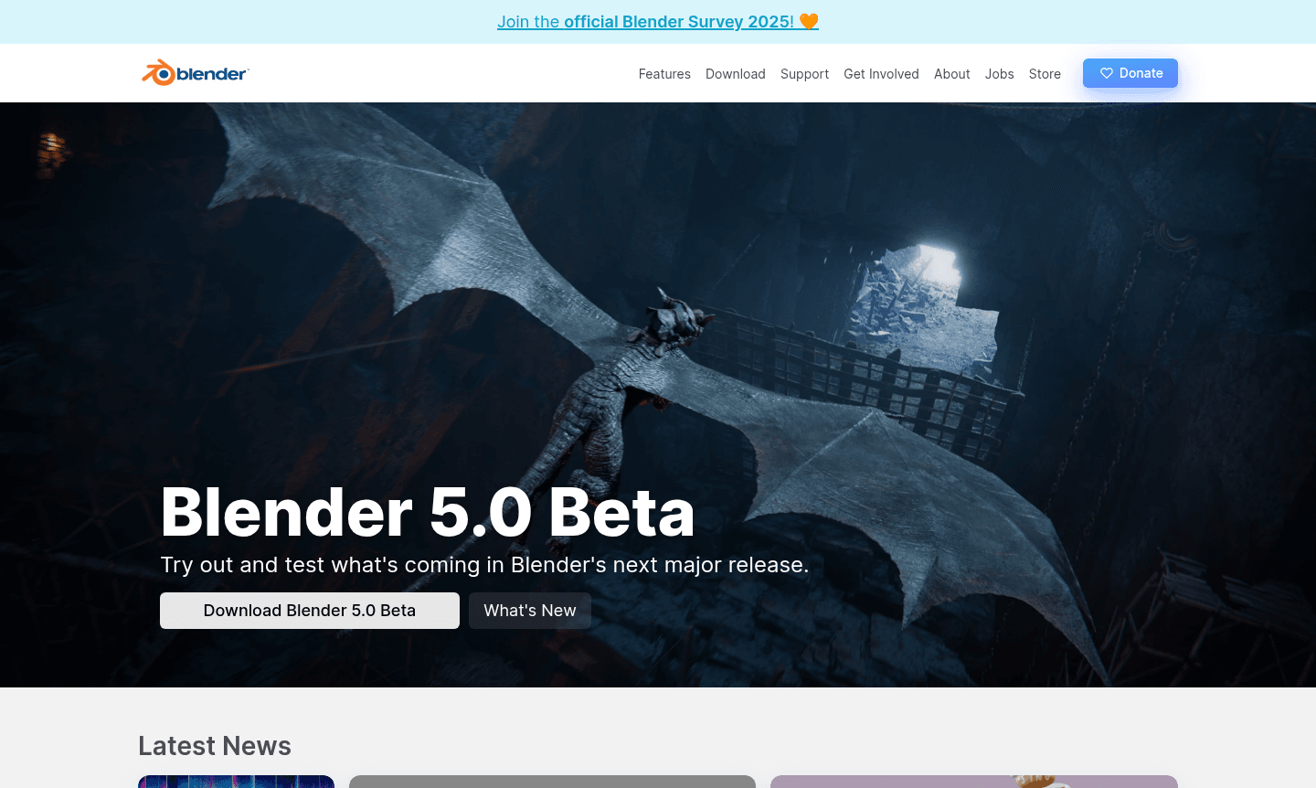 Blender software interface