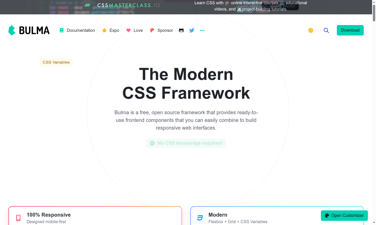 Bulma framework thumbnail image