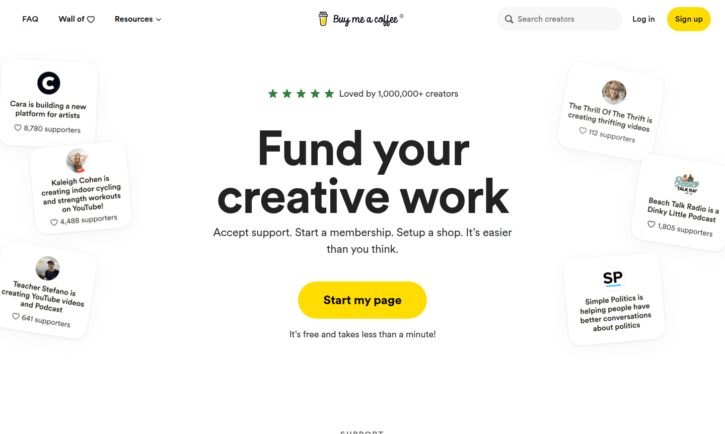 Thumbnail image representing Buy Me a Coffee platform