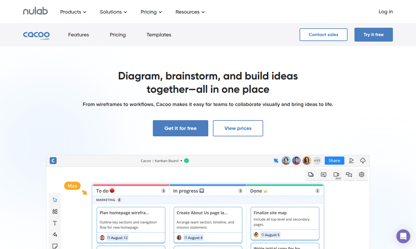 Cacoo online diagramming tool interface thumbnail
