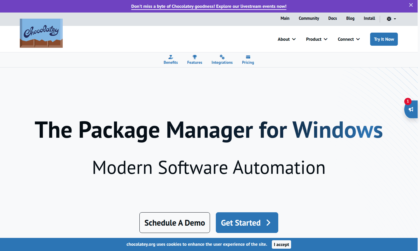 Chocolatey software interface