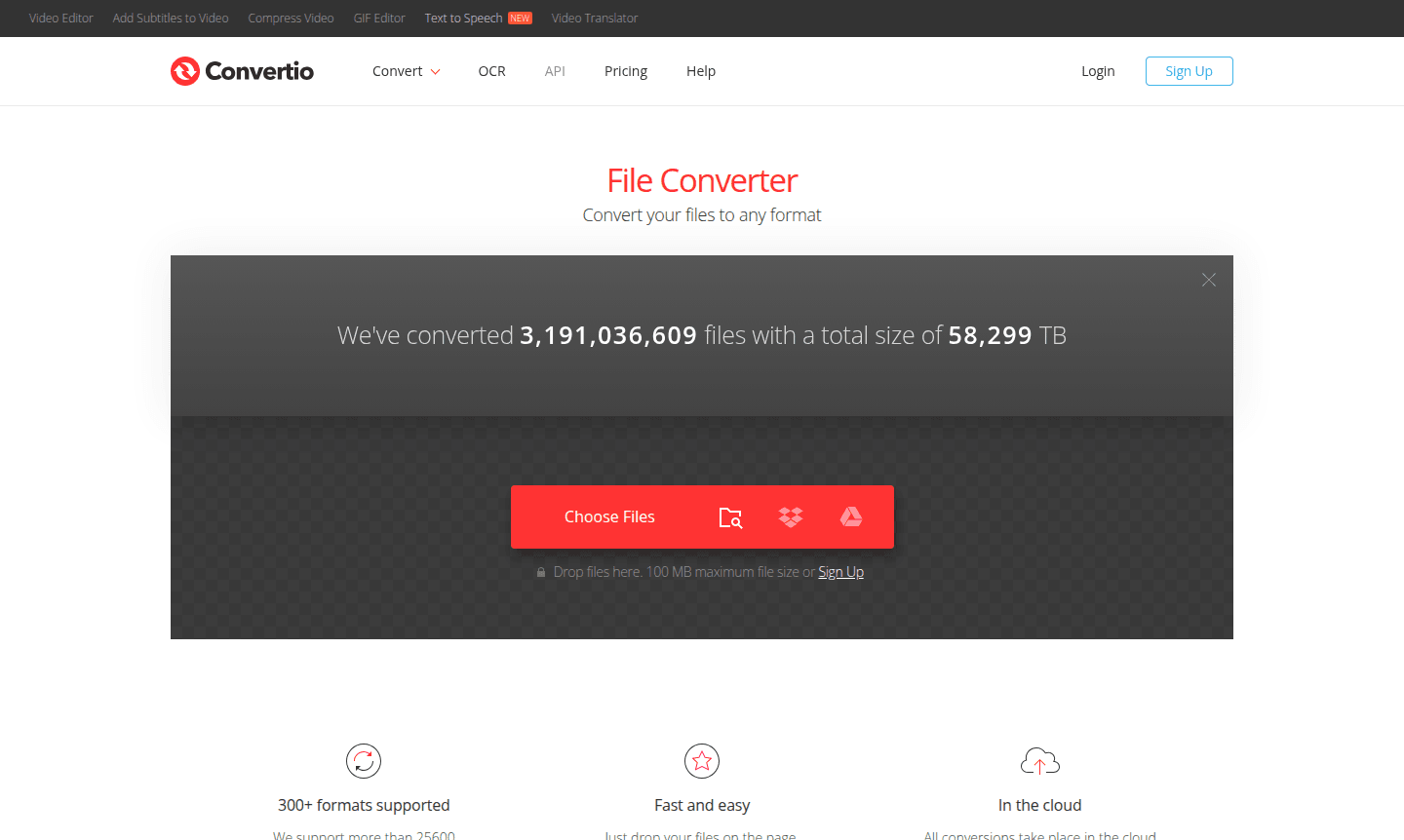 Convertio interface thumbnail