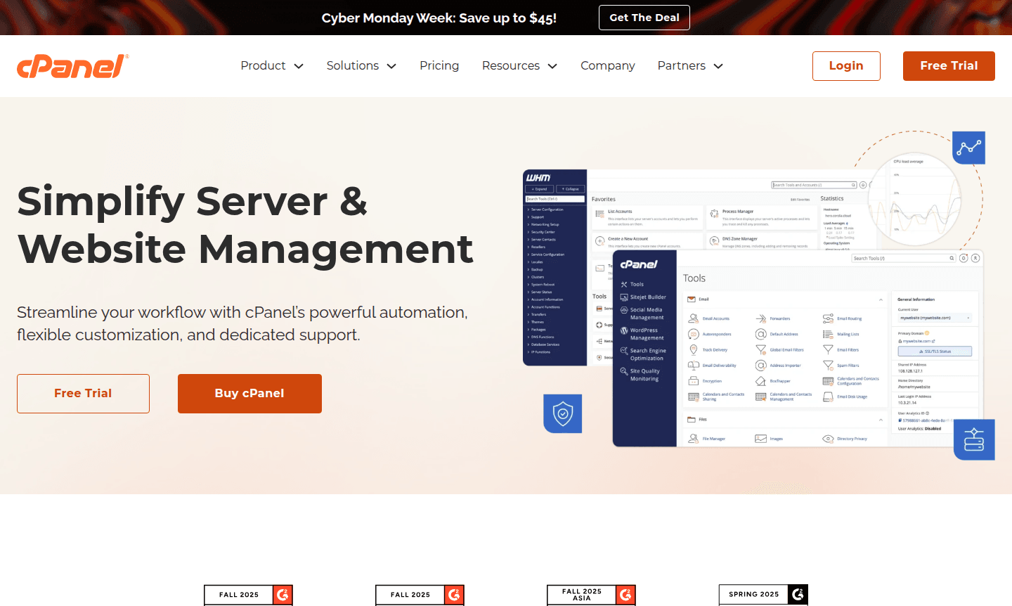 Screenshot of cPanel interface