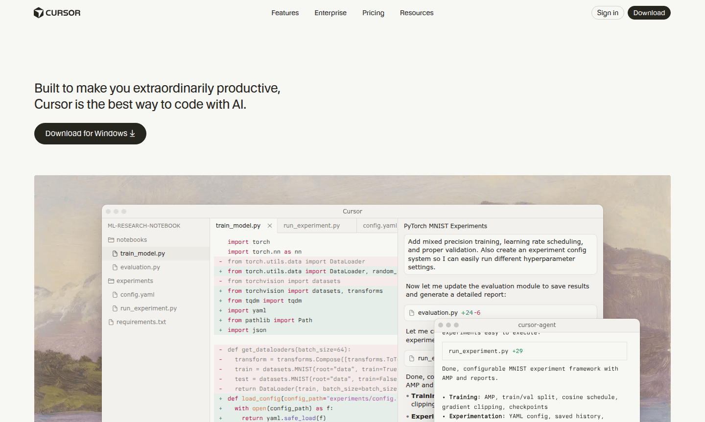 Cursor interface screenshot