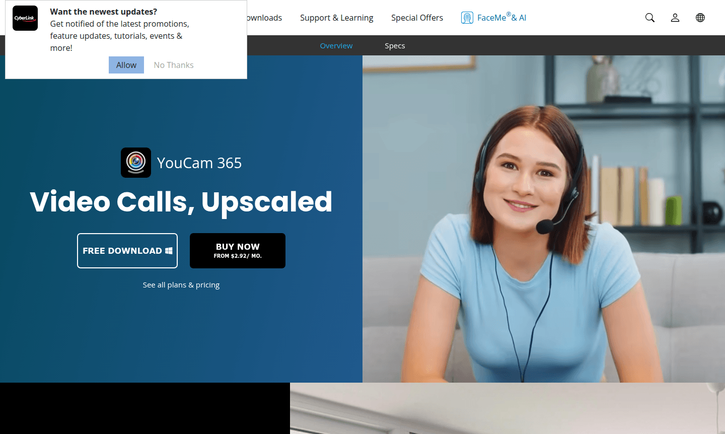 YouCam 365 application interface