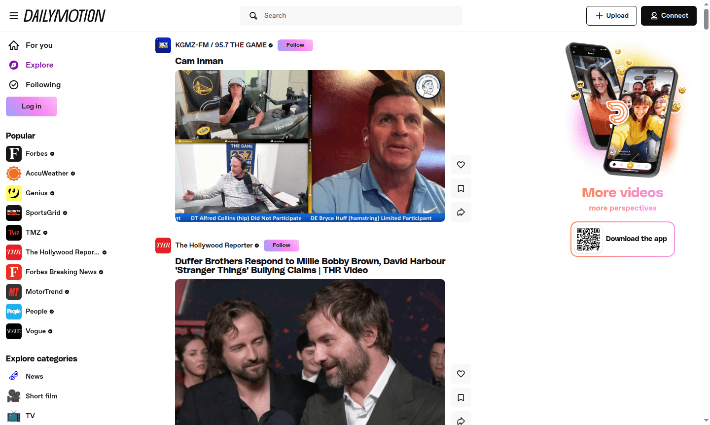 Dailymotion platform interface