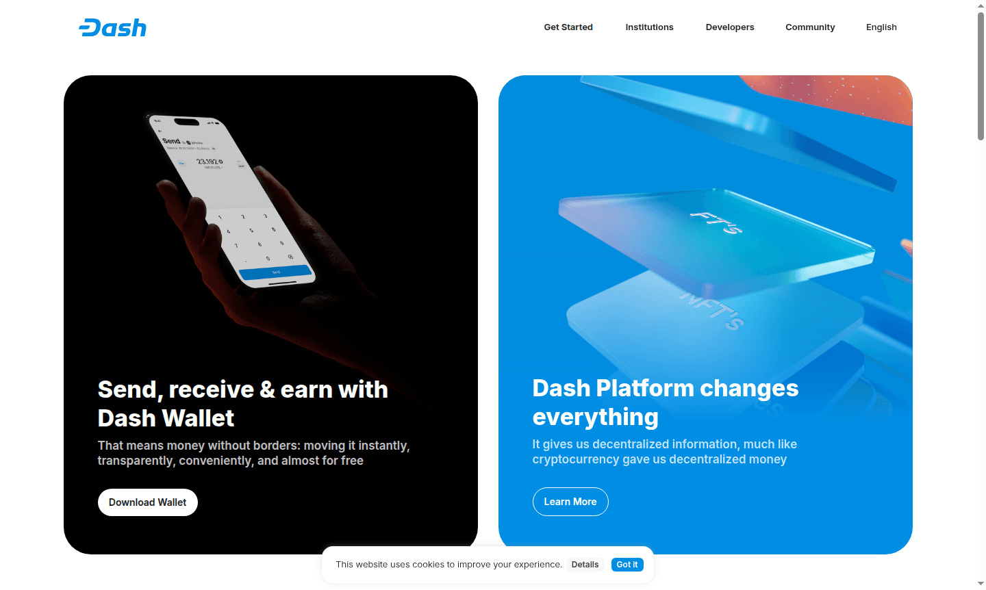 Dash Wallet application interface