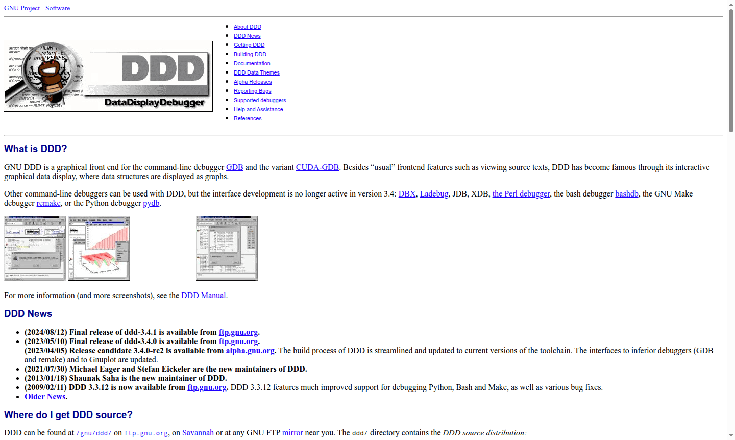 DDD debugging interface screenshot