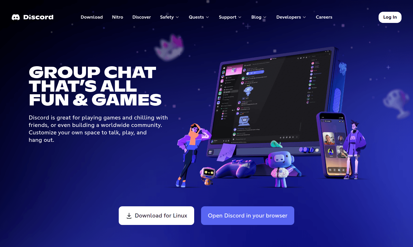 Discord application interface