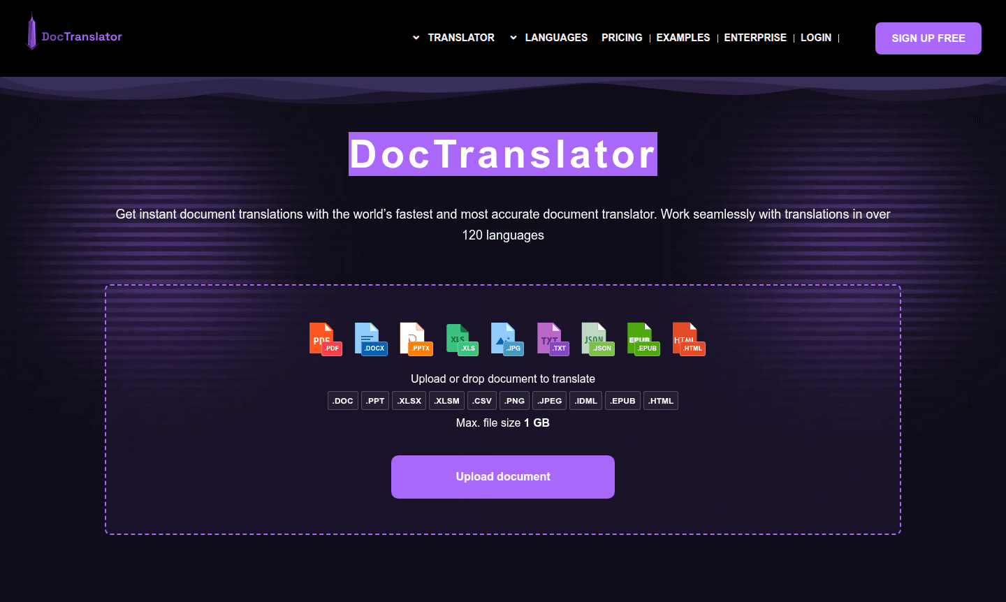 DocTranslator thumbnail showing document translation interface