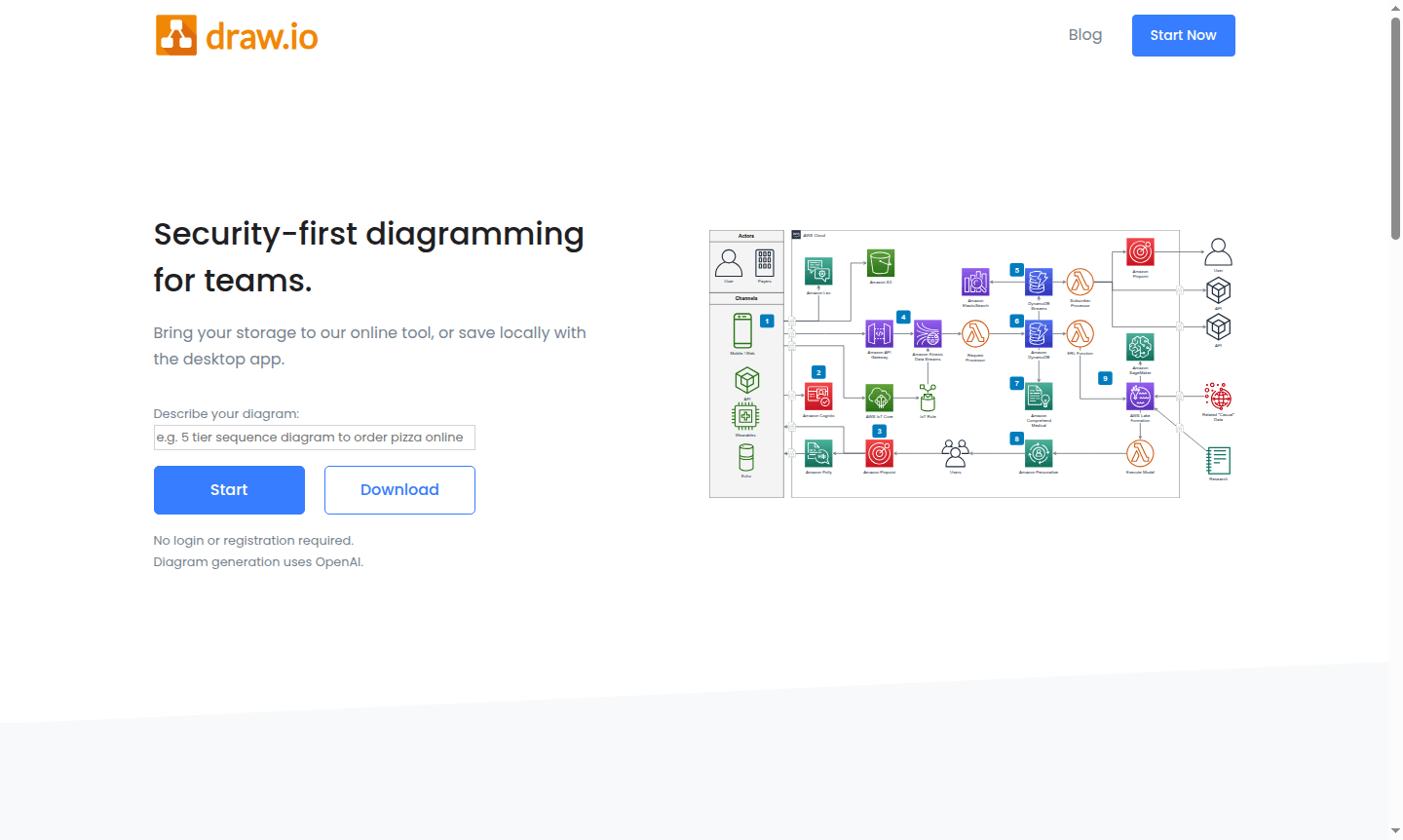 draw.io application interface
