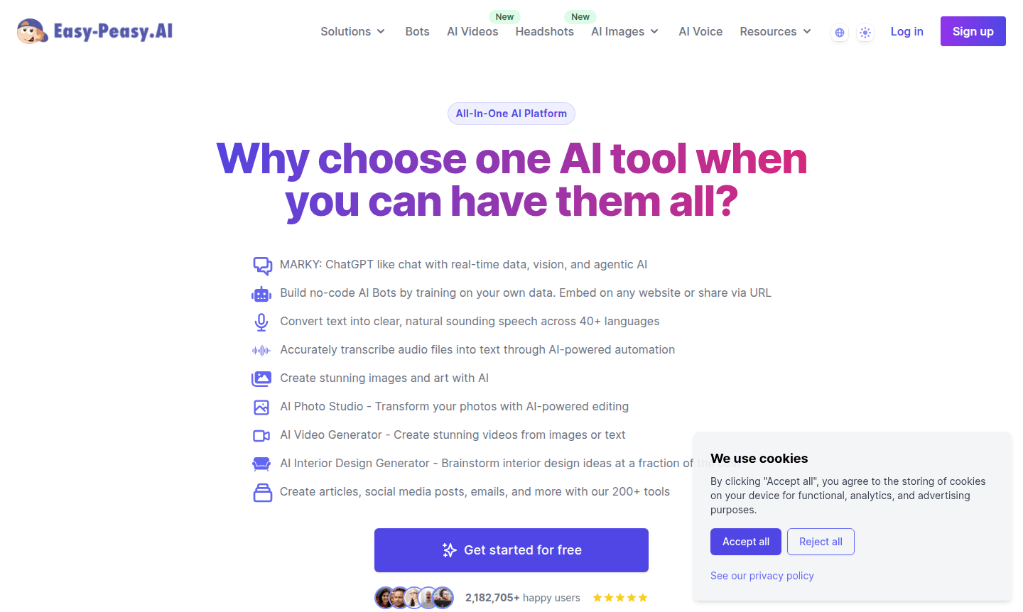 Easy-Peasy.AI platform thumbnail showing AI tools interface