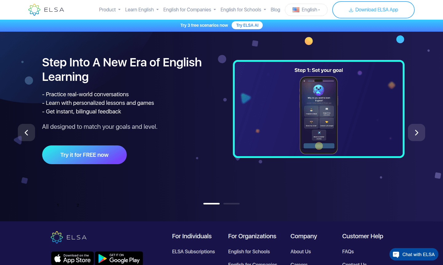 ELSA Speak app interface