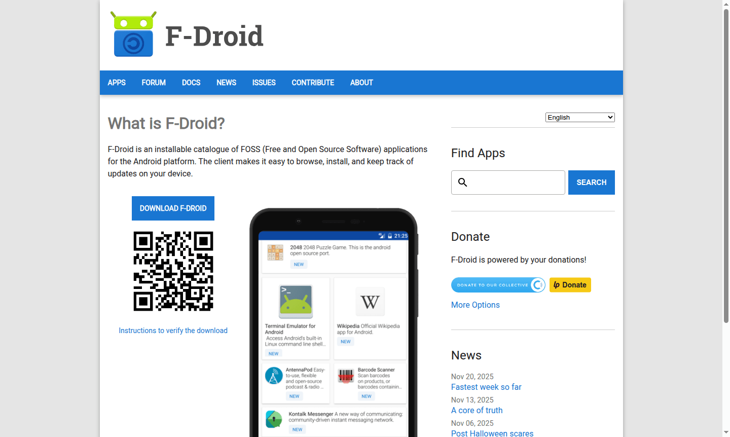 F-Droid application interface