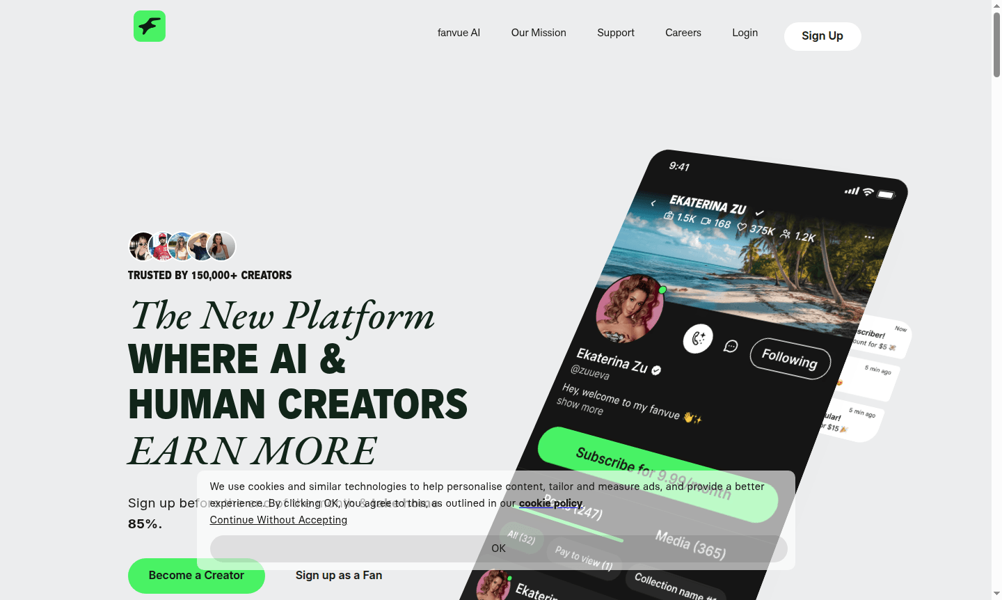 Fanvue platform thumbnail