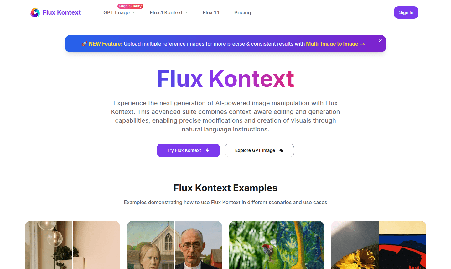 Flux Kontext interface screenshot