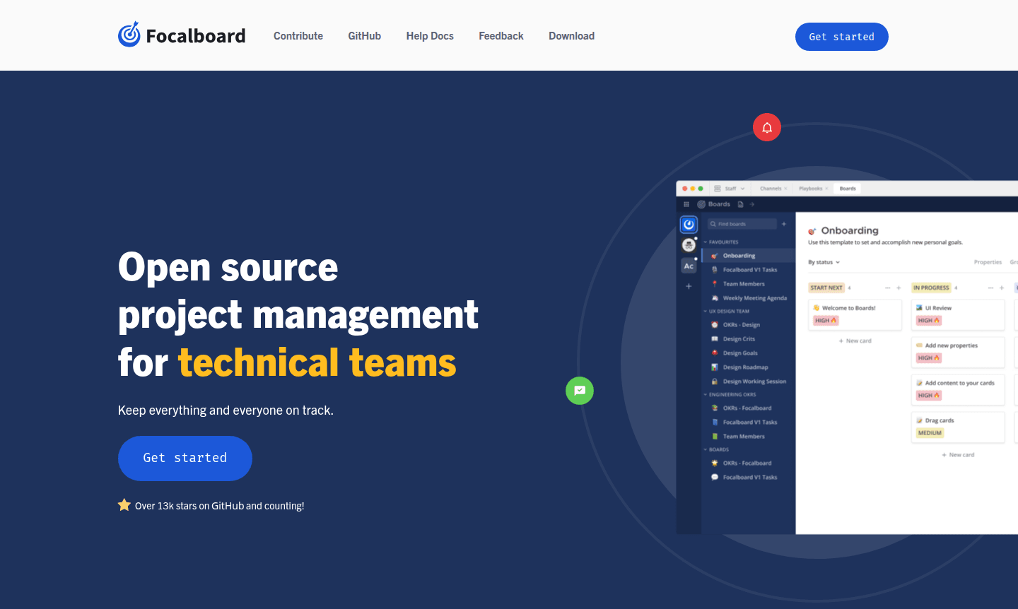 Focalboard thumbnail image showing project management interface