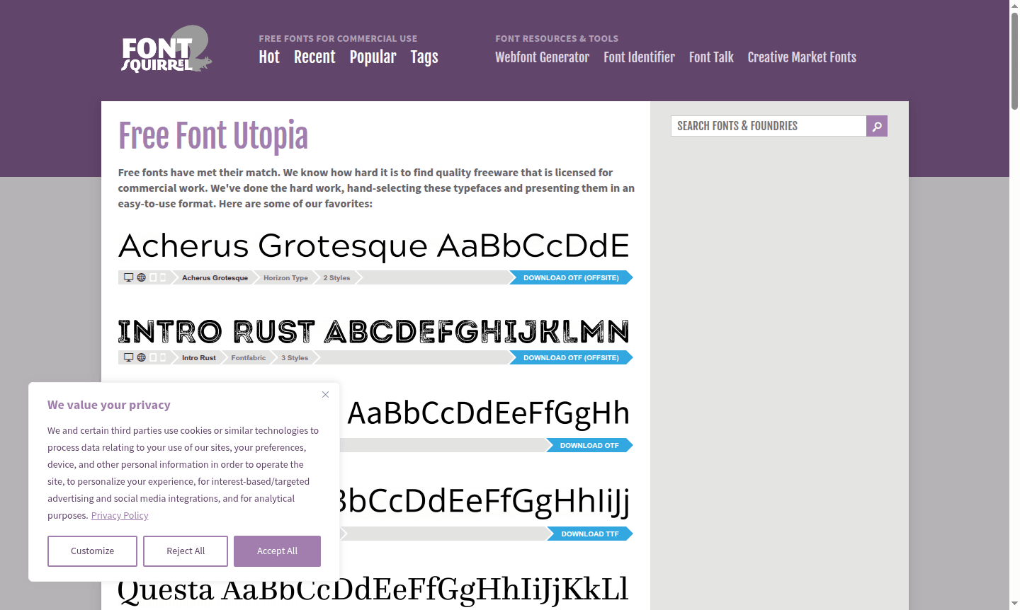 Font Squirrel tool thumbnail