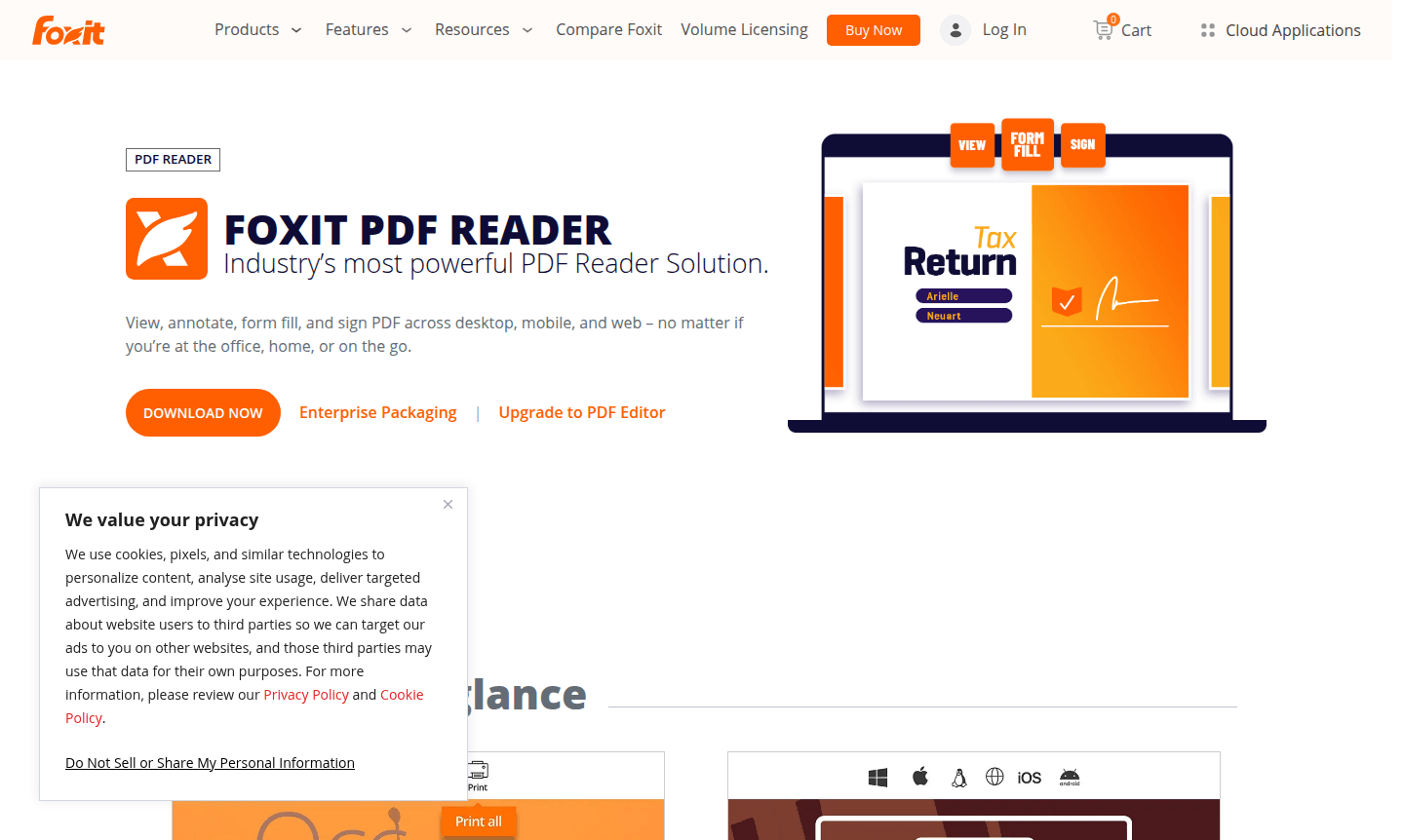 Foxit PDF Reader application interface