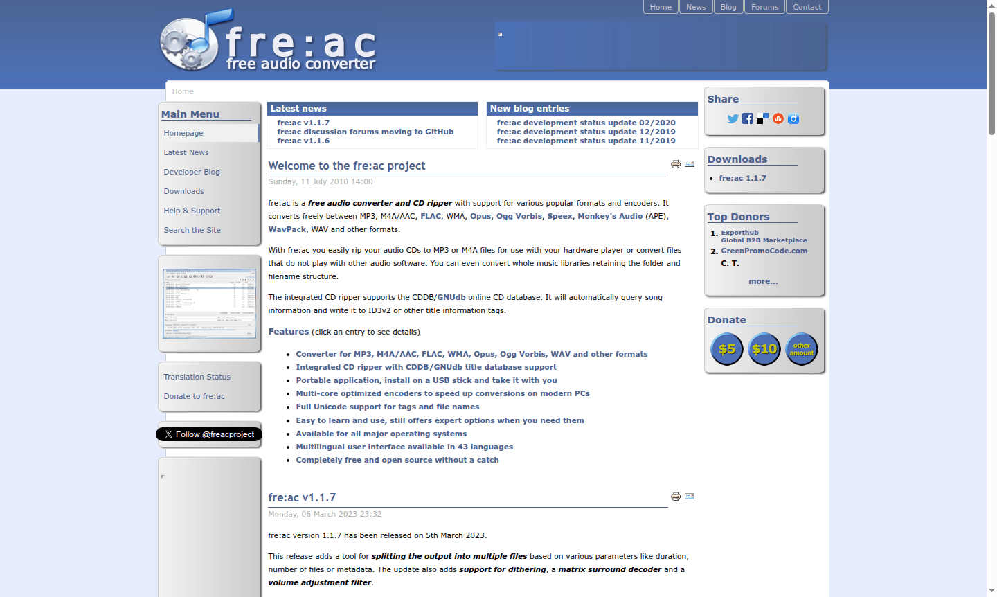 fre:ac application interface
