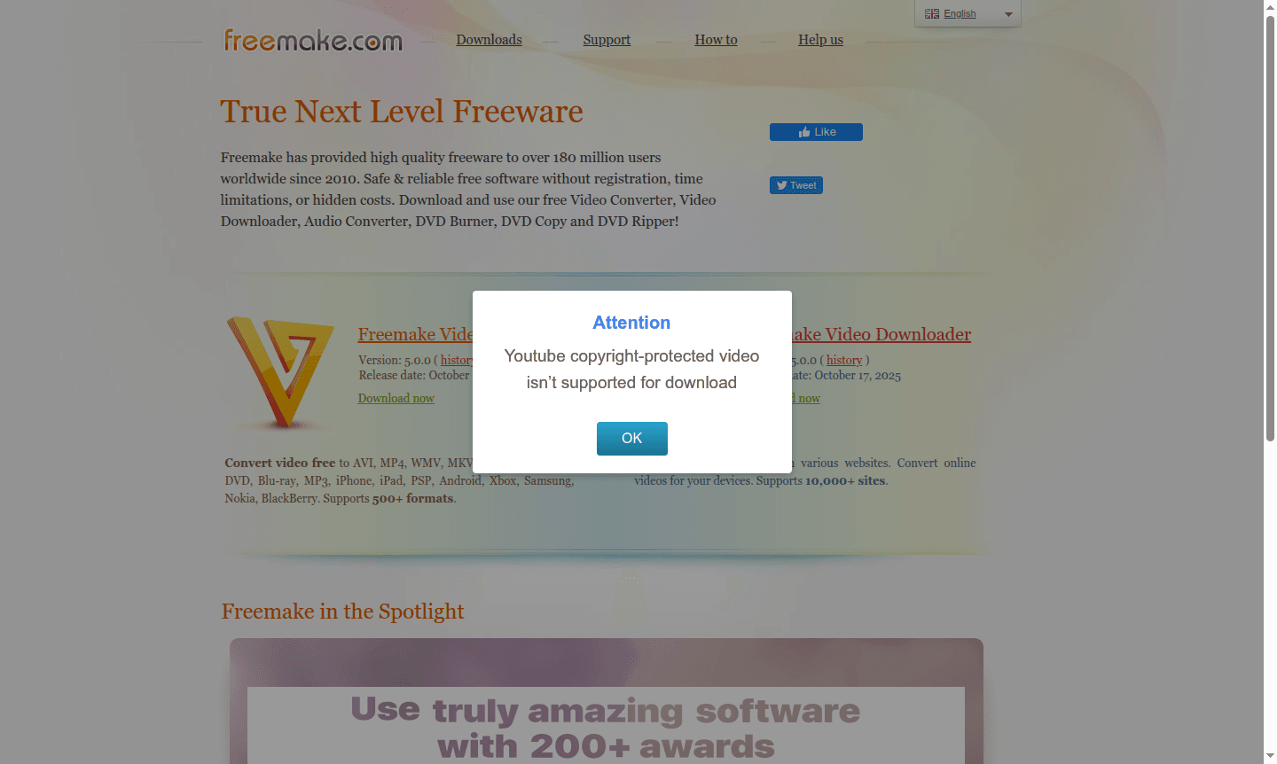 Freemake software interface
