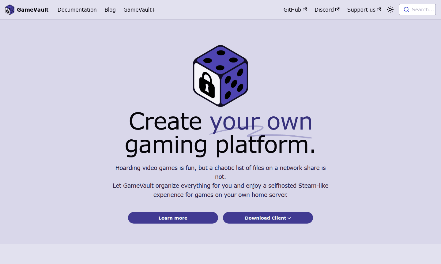 GameVault application interface showcasing game library management