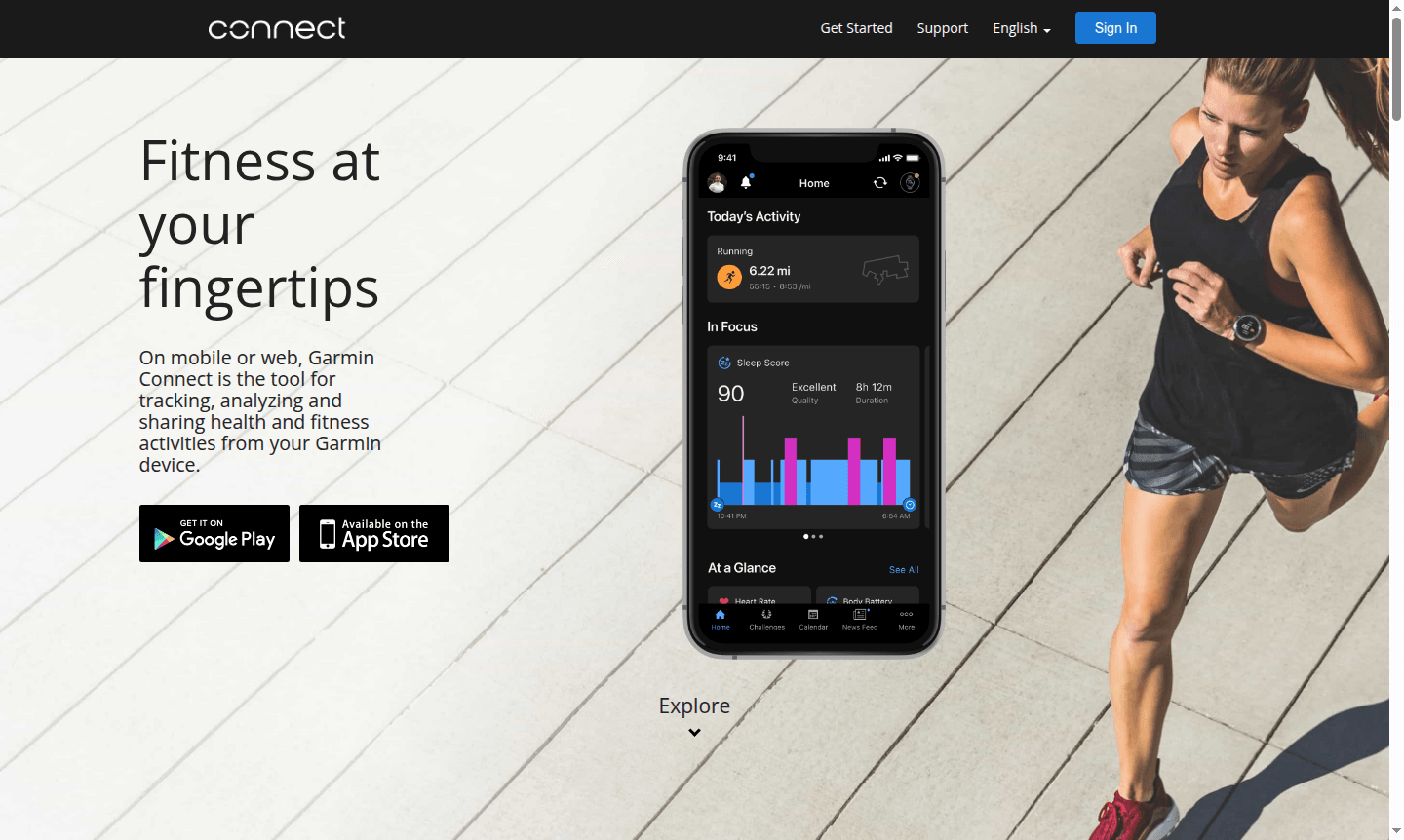 Garmin Connect app interface