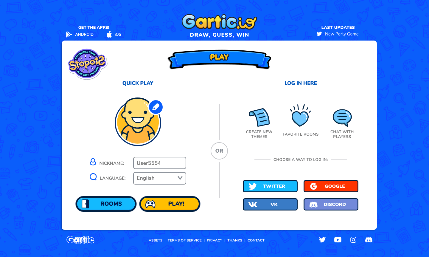 Gartic gameplay screenshot showing drawing and guessing interface