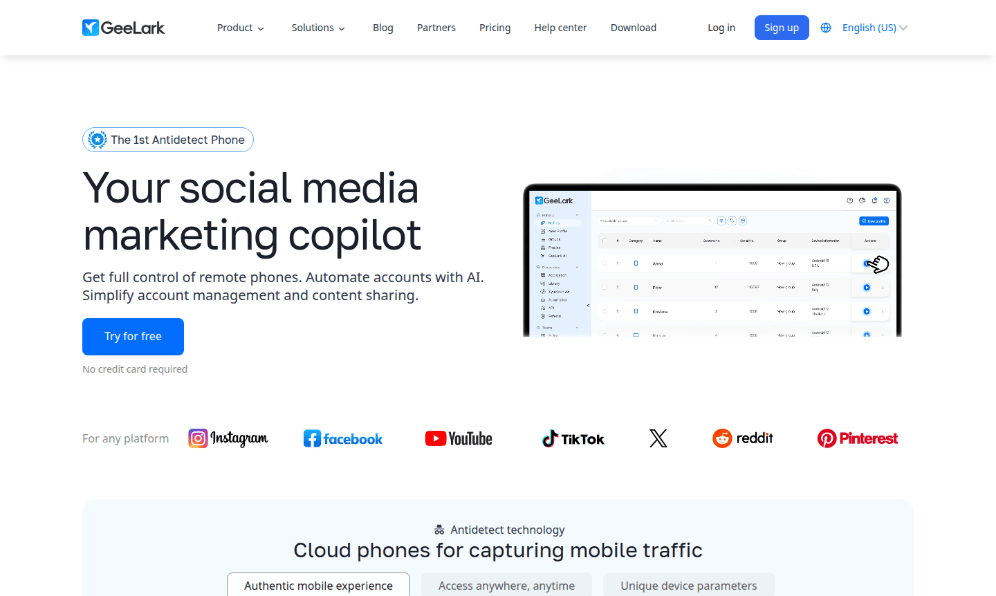GeeLark tool interface