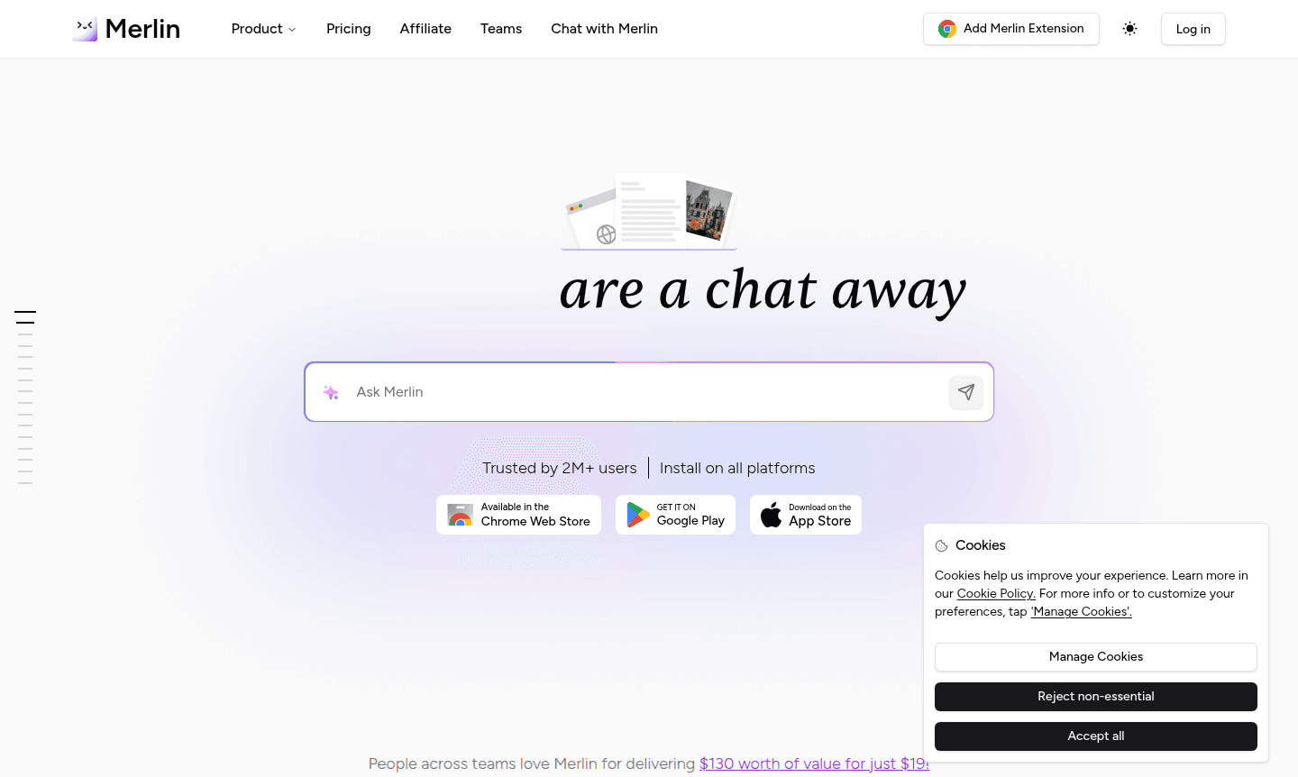 Merlin AI application interface