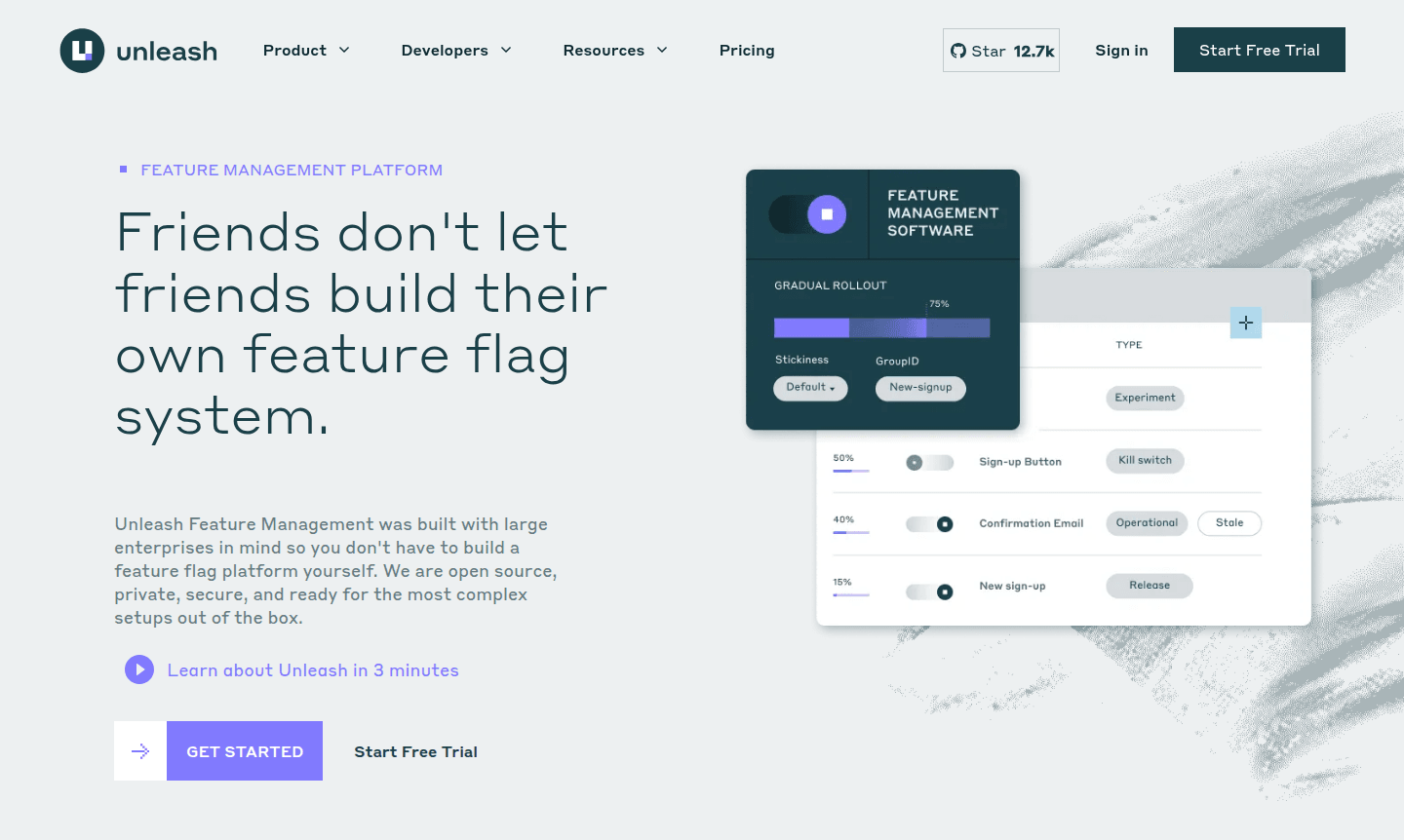 Unleash Feature Management platform interface
