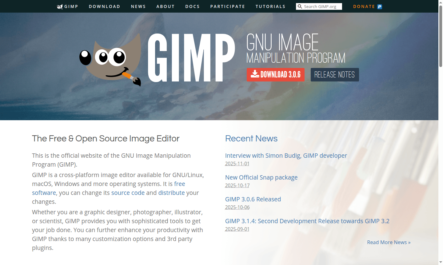 GIMP software interface