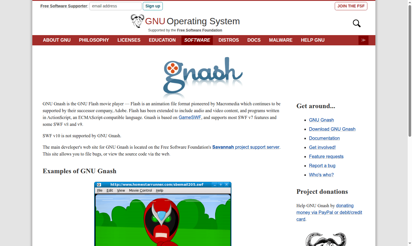 GNU Gnash screenshot