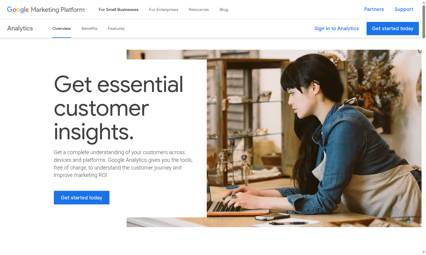 Google Analytics dashboard interface