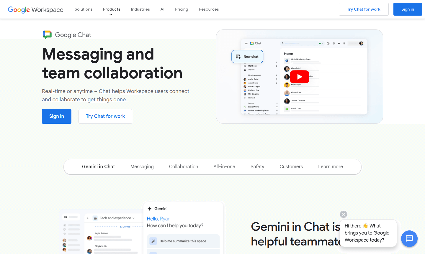 Google Chat interface on multiple devices