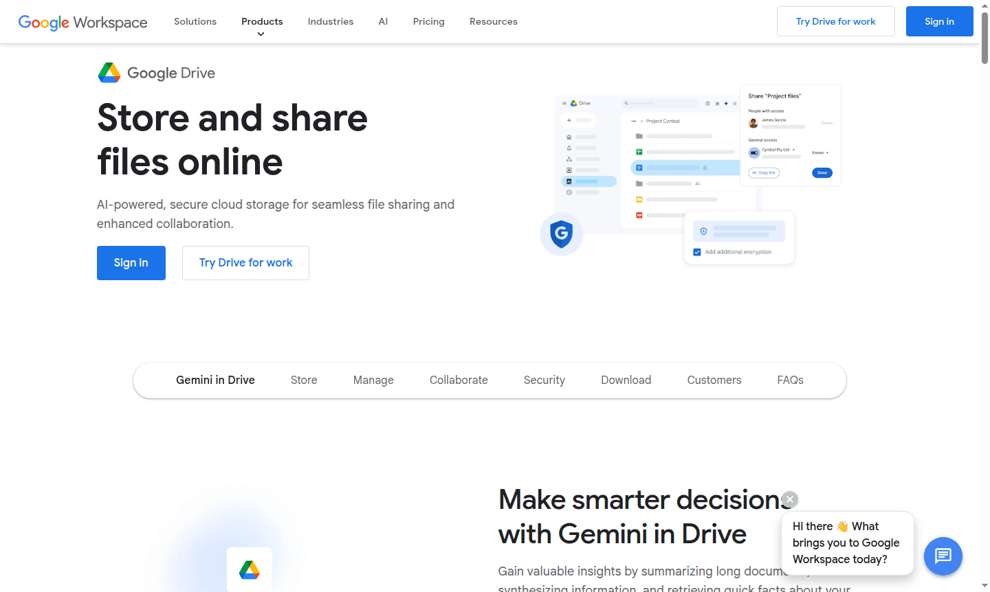Google Drive application interface
