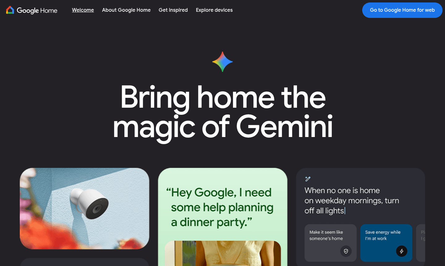 Google Home app interface