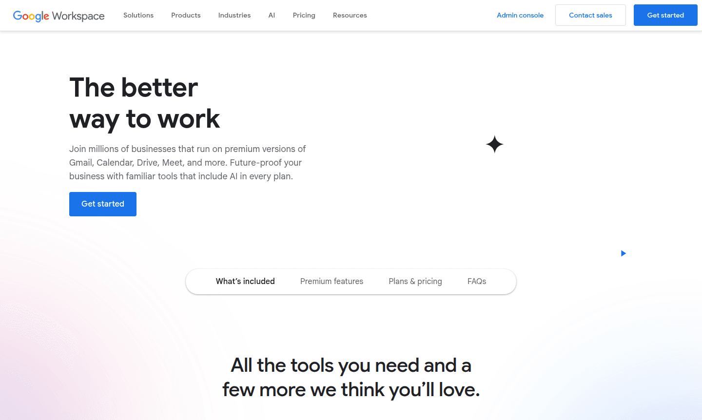 Google Workspace application interface