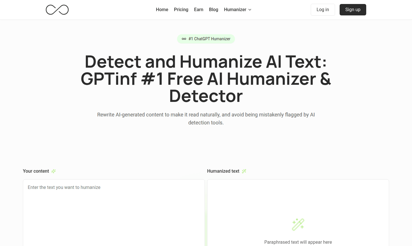 GPTinf tool interface